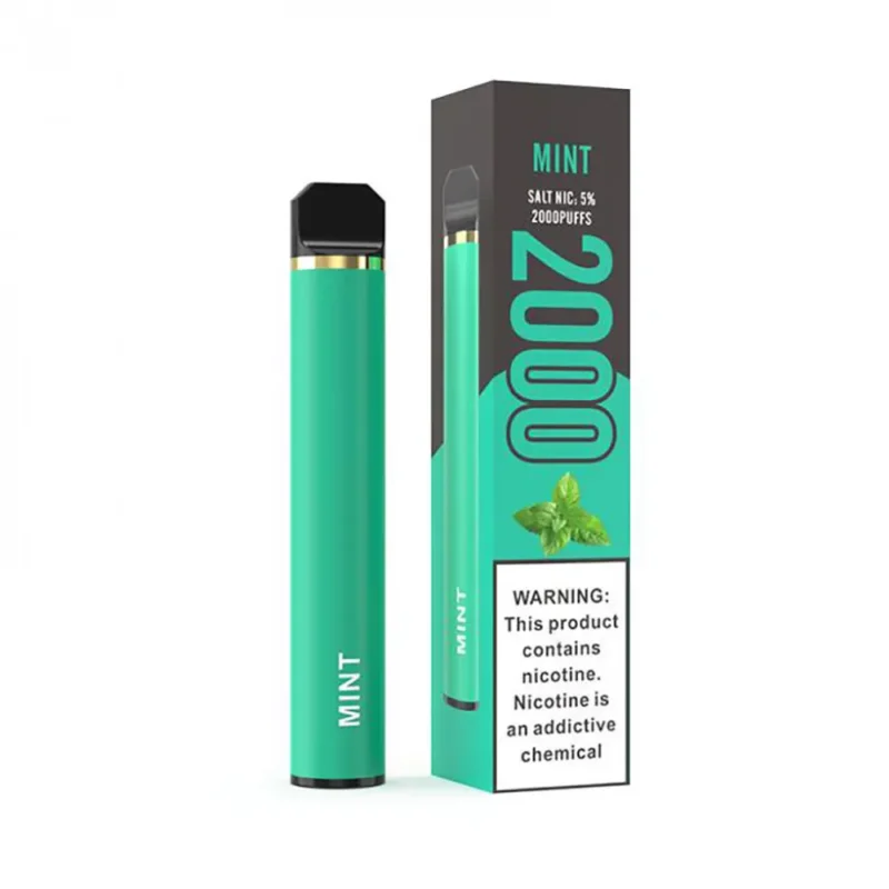 2000 Puffs Disposable Vape E-Cig Cool Mint Flavor 1500mAh