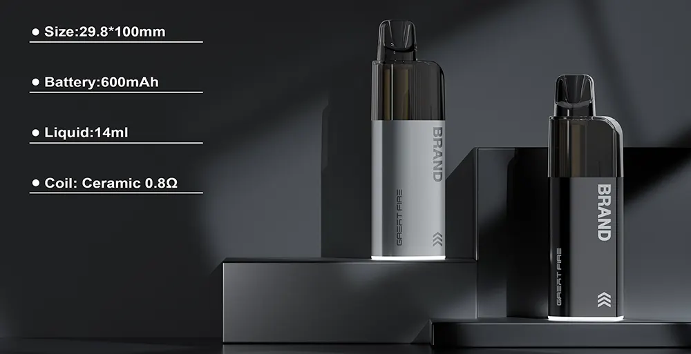 Aluminum Alloy Disposable Vape Stick Ceramic Coil 15000 Puffs 14ml E-liquid with Bottom Light Indicator