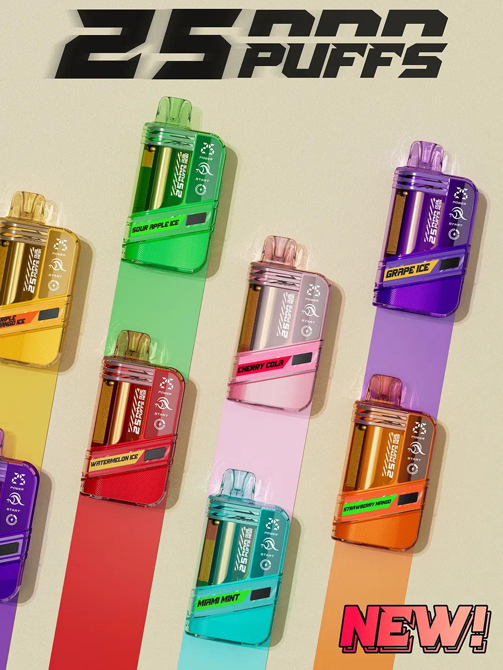 Crystal Dual Coil Disposable Vape Pod Prefilled 18ml 25,000 Puffs with RGB Battery Indicator