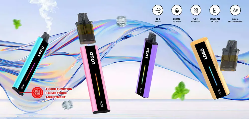 TPD Approved 400 Puff Vape Pod System 2ml E-liquid 500mAh OEM ODM Factory Price