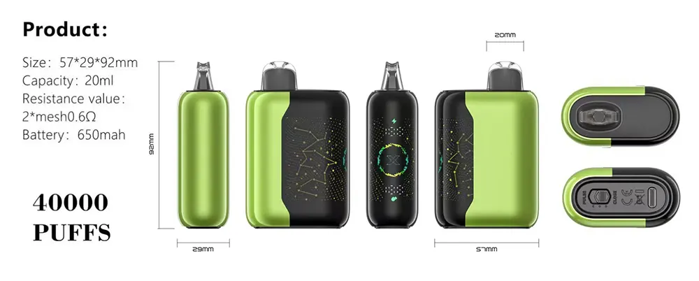 20ml E-Liquid 40000 Puff High-Capacity Disposable Vape with 3D Curved Starry Sky Screen