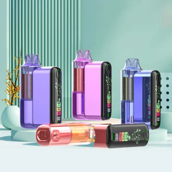 Dual Battery Power Bank Vape Device 18ML 200mAh Pod + 900mAh Charging Case Dual Mesh Coil Smart Screen