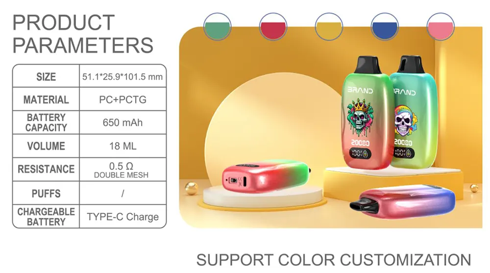    High Performance 18ML Disposable Vape 650mAh Chargeable Dual Mesh Coil Leak-Resistant Body  