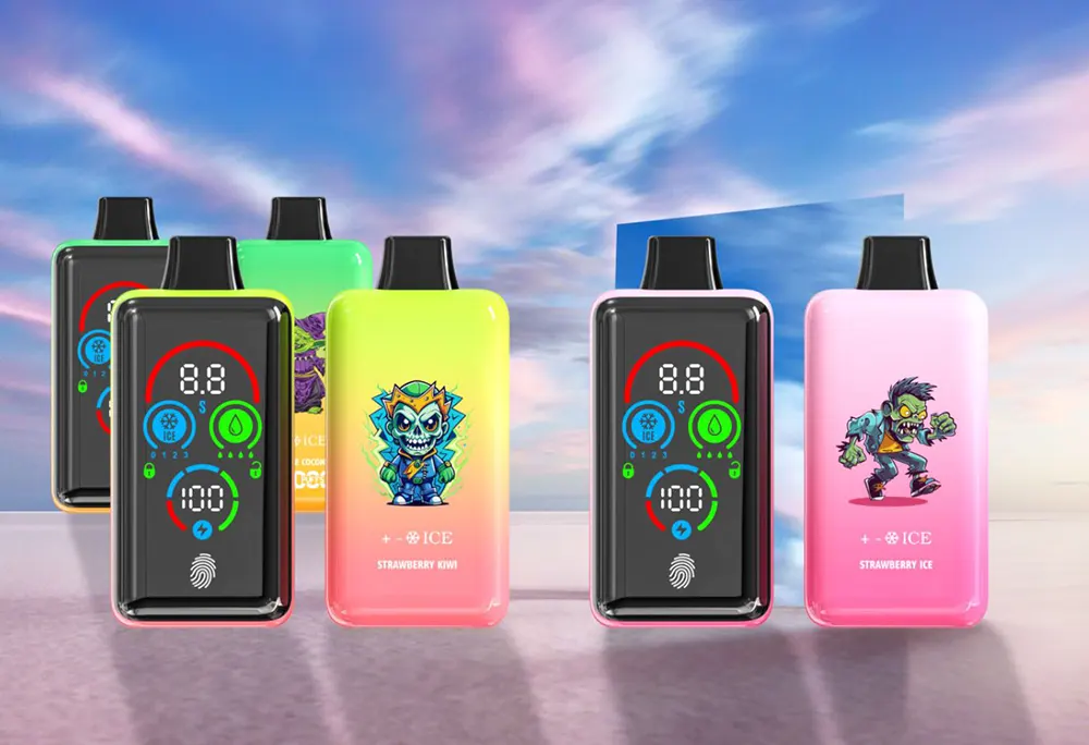   Premium 13ML+6ML Dual Tank Smart Vape System 850mAh Full Screen Monitoring Fingerprint Lock Adjustable Power  