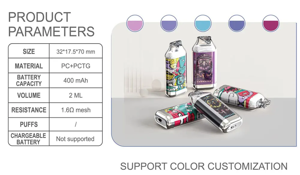    Trendy Graffiti Art 2ml Mini Vape Pen – Compact 400mAh OEM Disposable Vape 