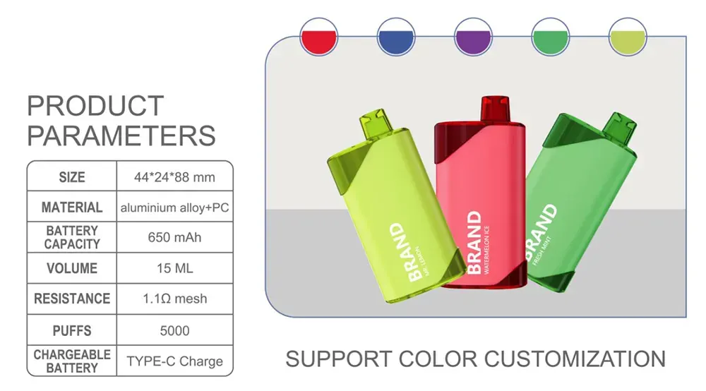   5000 Puffs Rechargeable Disposable Vape OEM ODM Vape Manufacturer for Wholesale Supply    
